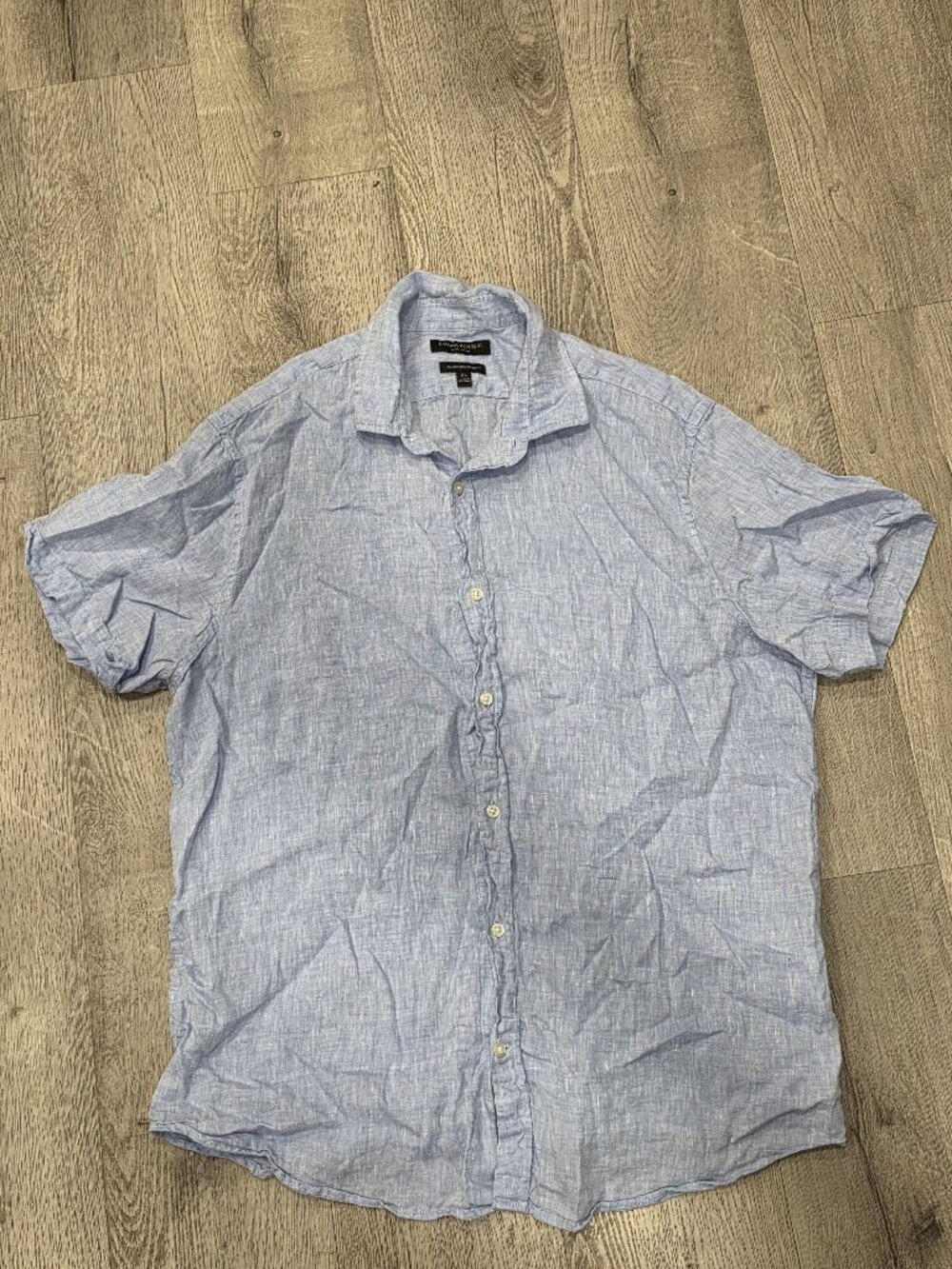 Banana Republic Mens Light Blue Linen Button-Up Shirt XL Camden Standard Fit